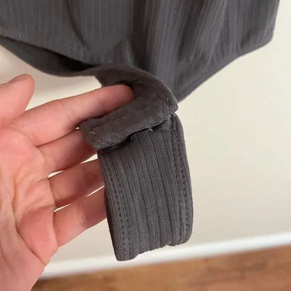 NWT Free People Speed Dial Ribbed Bodysuit in Grey, XS - Picture 8 of 16